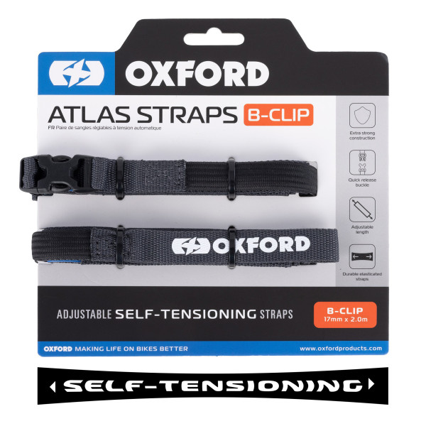 Oxford ATLAS B CLIP[ 17mm x 2.0M Asphalt(pair)